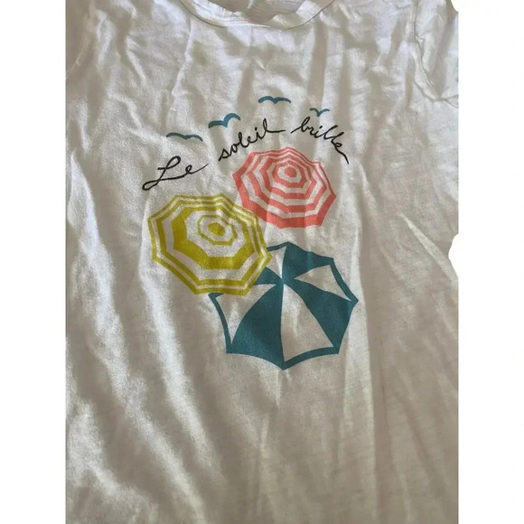 T.la Women's Cream Short Sleeve Crew Neck Pullover T-Shirt Size Small - Picture 2 of 4